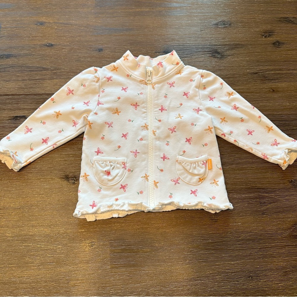 3/20$ GAP Baby Butterfly & Floral Print Zip Up size 6-12 months